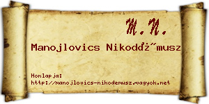 Manojlovics Nikodémusz névjegykártya